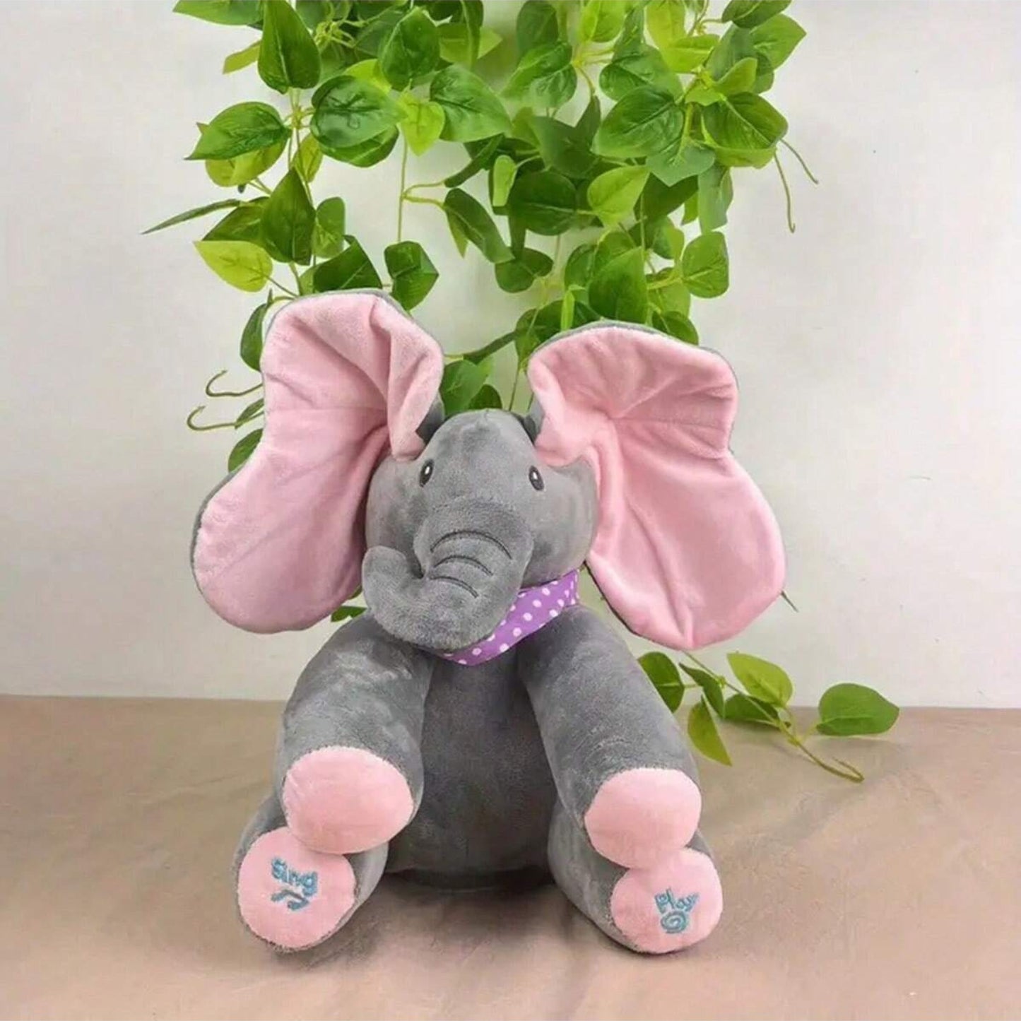 Hide And Seek Singing Elephant Plush Doll Toy