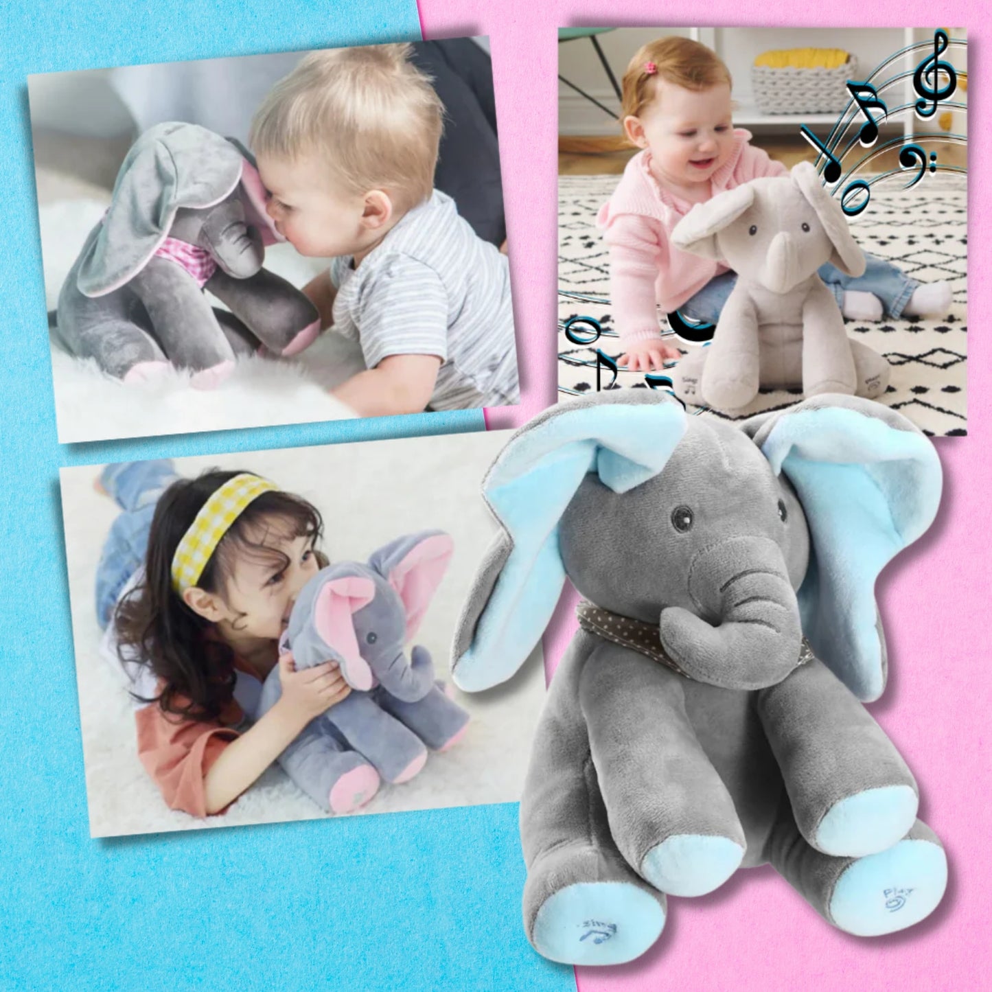 Hide And Seek Singing Elephant Plush Doll Toy