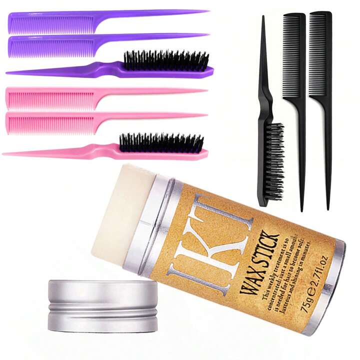 4 Pcs Hair Wax Stick Styling Comb Kit