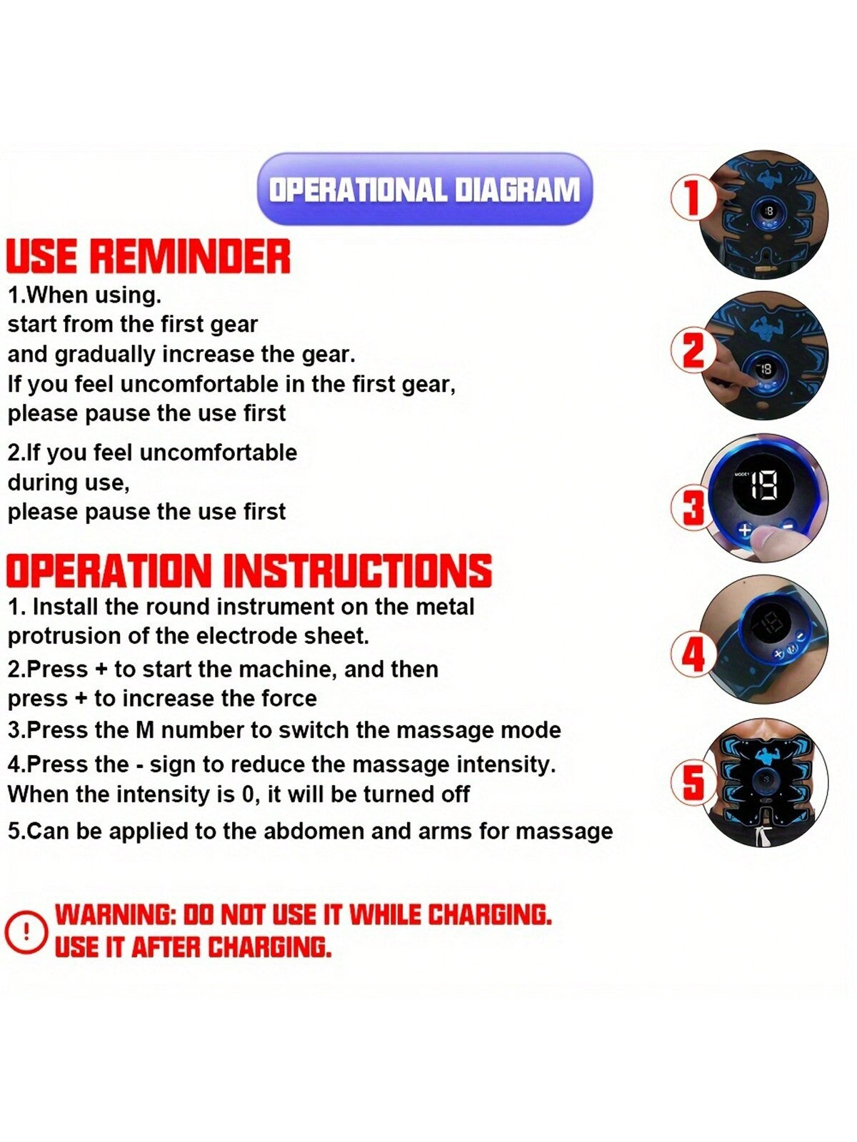 Wireless EMS Muscle Stimulator Abdominal Shaping  Remote Control Belt