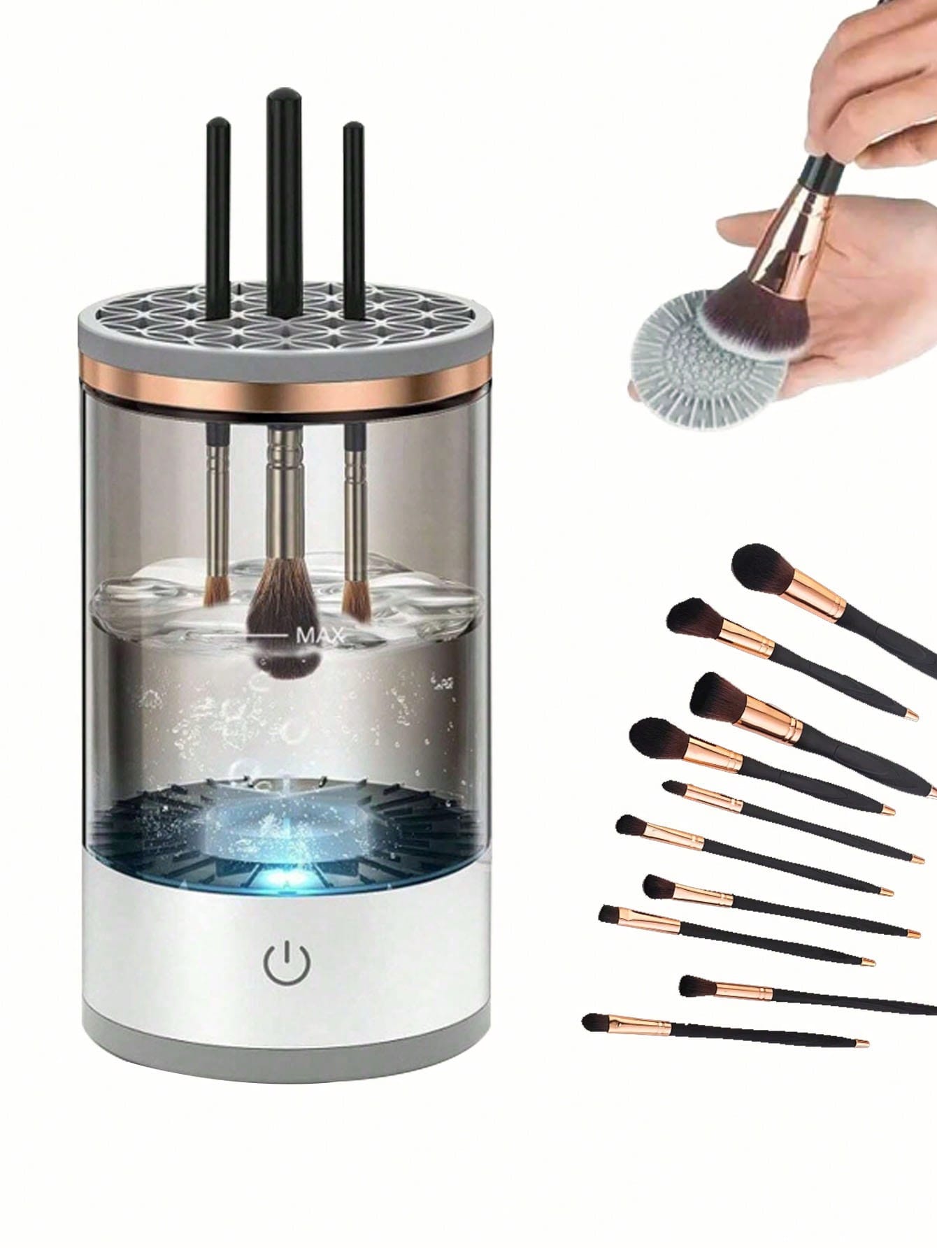 Electric Makeup Brush Cleaner USB-Powered For All Brush Sizes