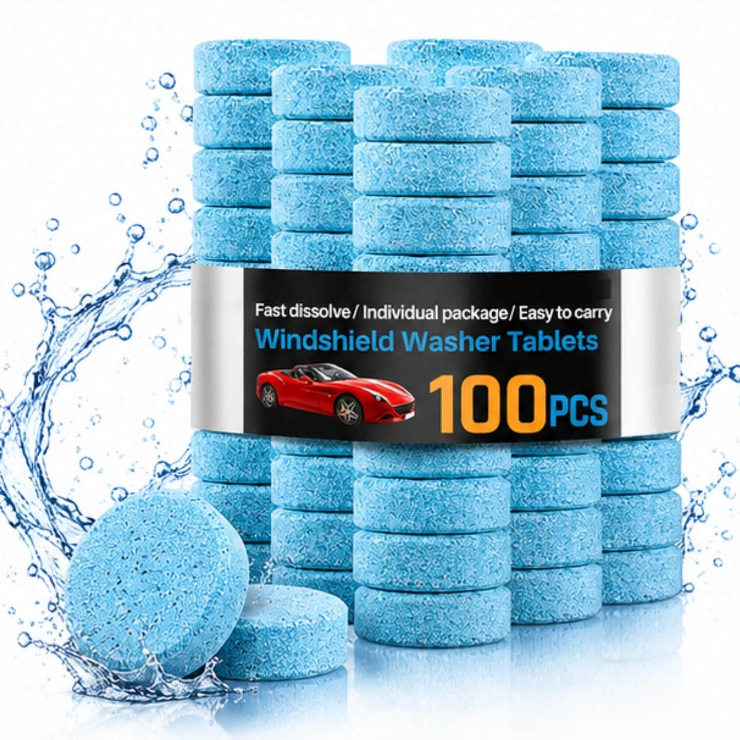 100PCS CrystalClear Windshield Washer Tablets