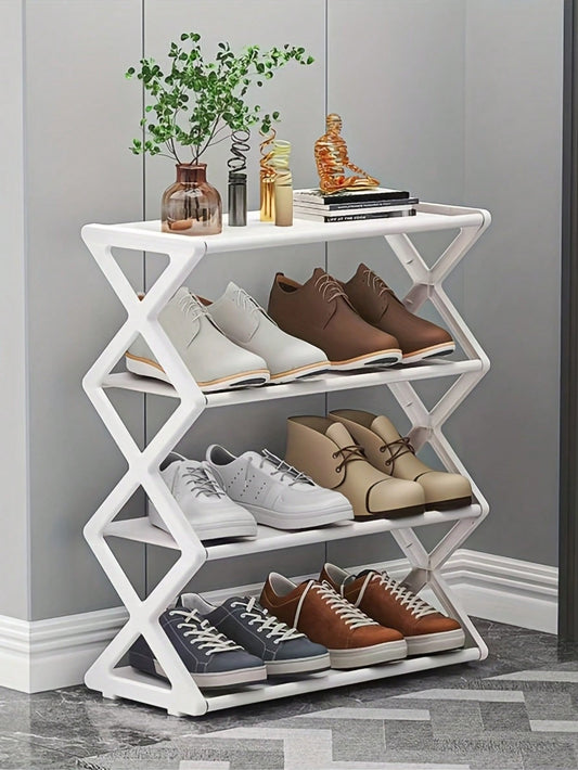 4-Layer Plastic Shoe Rack Organizer Suitable For Living Room