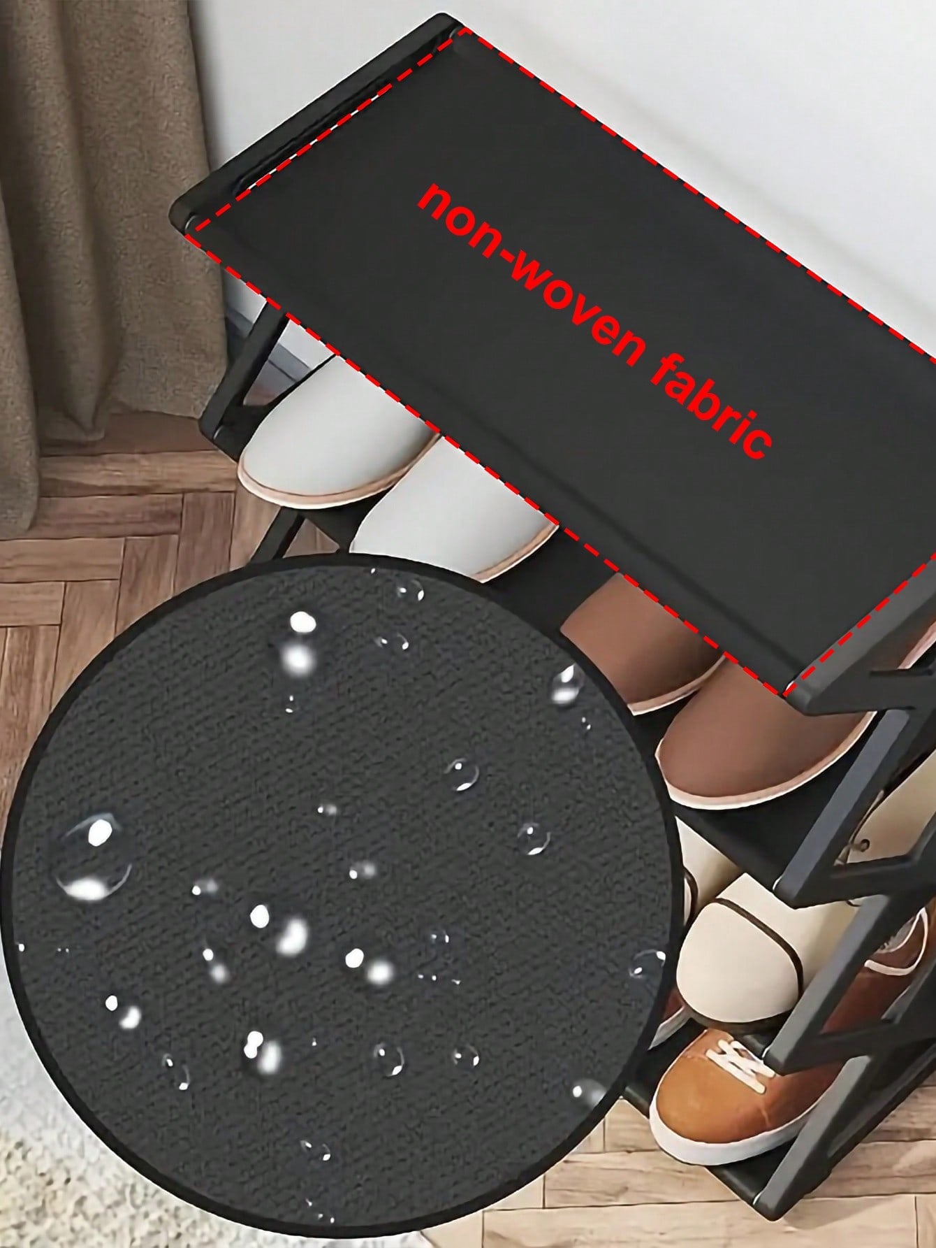 4-Layer Plastic Shoe Rack Organizer Stackable Shoe Cabinets-Black