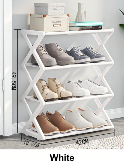 4-Layer Plastic Shoe Rack Organizer Suitable For Living Room