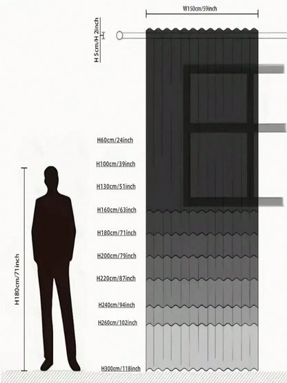 Blackout Curtain Panel For Living Room Top Ring Noise Reducing Thermal Insulated Curtain