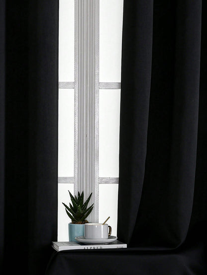 Blackout Curtain Panel For Living Room Top Ring Noise Reducing Thermal Insulated Curtain