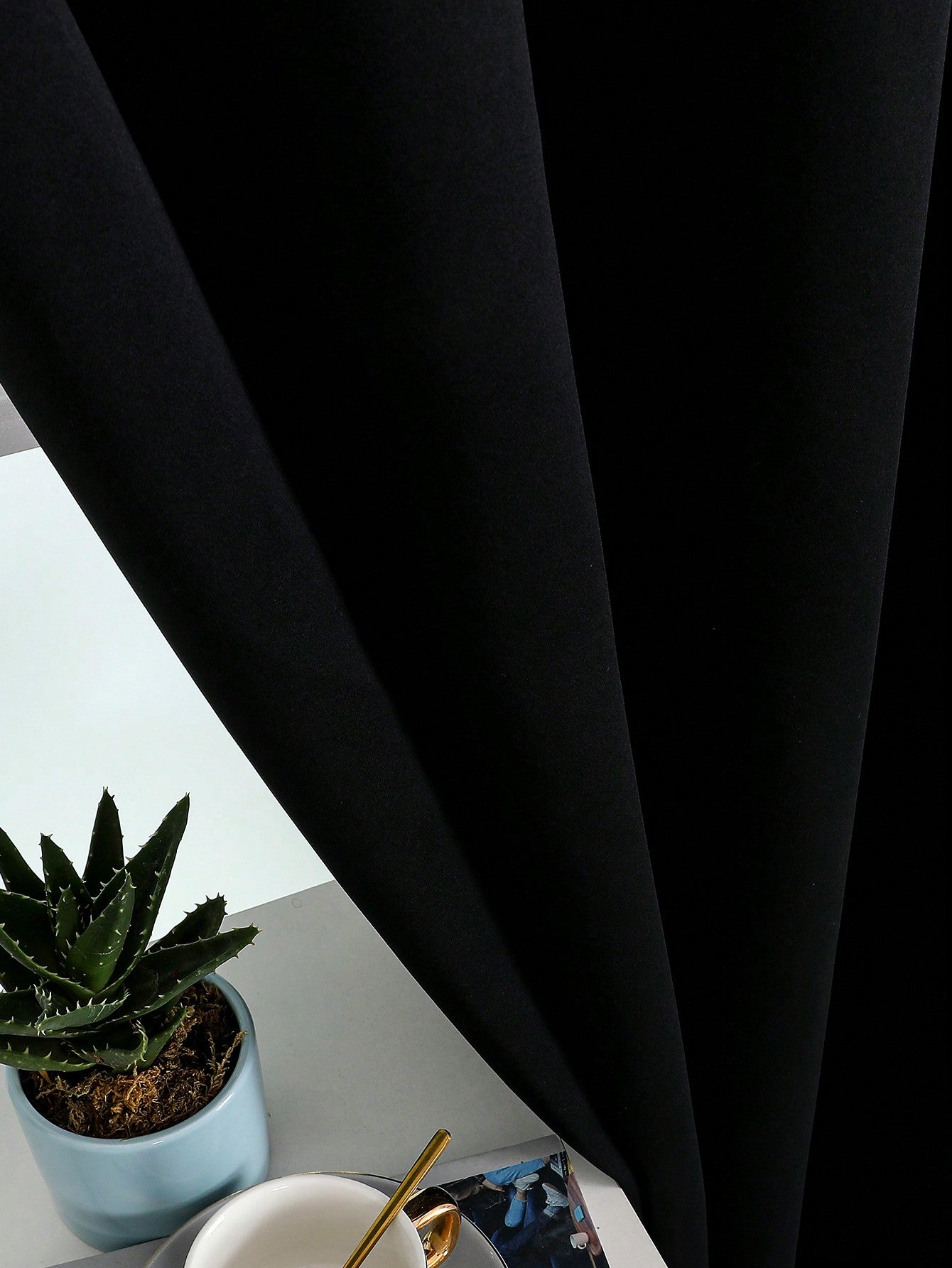 Blackout Curtain Panel For Living Room Top Ring Noise Reducing Thermal Insulated Curtain