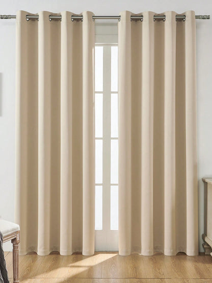Blackout Curtain Panel For Living Room Top Ring Noise Reducing Thermal Insulated Curtain