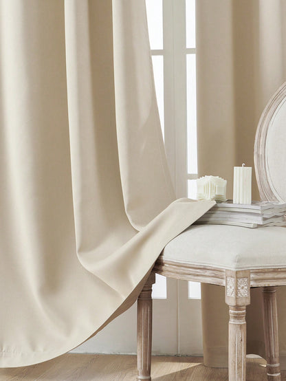 Blackout Curtain Panel For Living Room Top Ring Noise Reducing Thermal Insulated Curtain