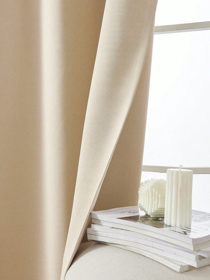Blackout Curtain Panel For Living Room Top Ring Noise Reducing Thermal Insulated Curtain