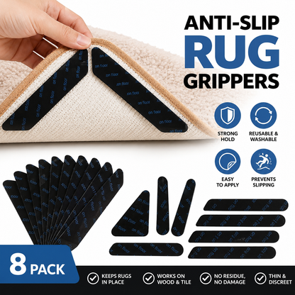 Anti Slip Rug Grippers – Reusable Washable Carpet Stickers