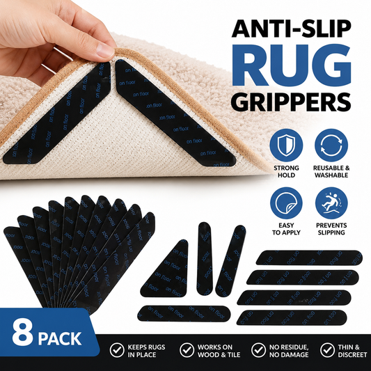 Anti Slip Rug Grippers – Reusable Washable Carpet Stickers