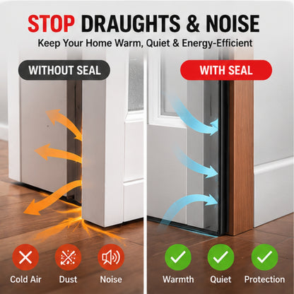 Premium Silicone Door Seal Strip – 6M Weatherproof Noise & Draught Blocker