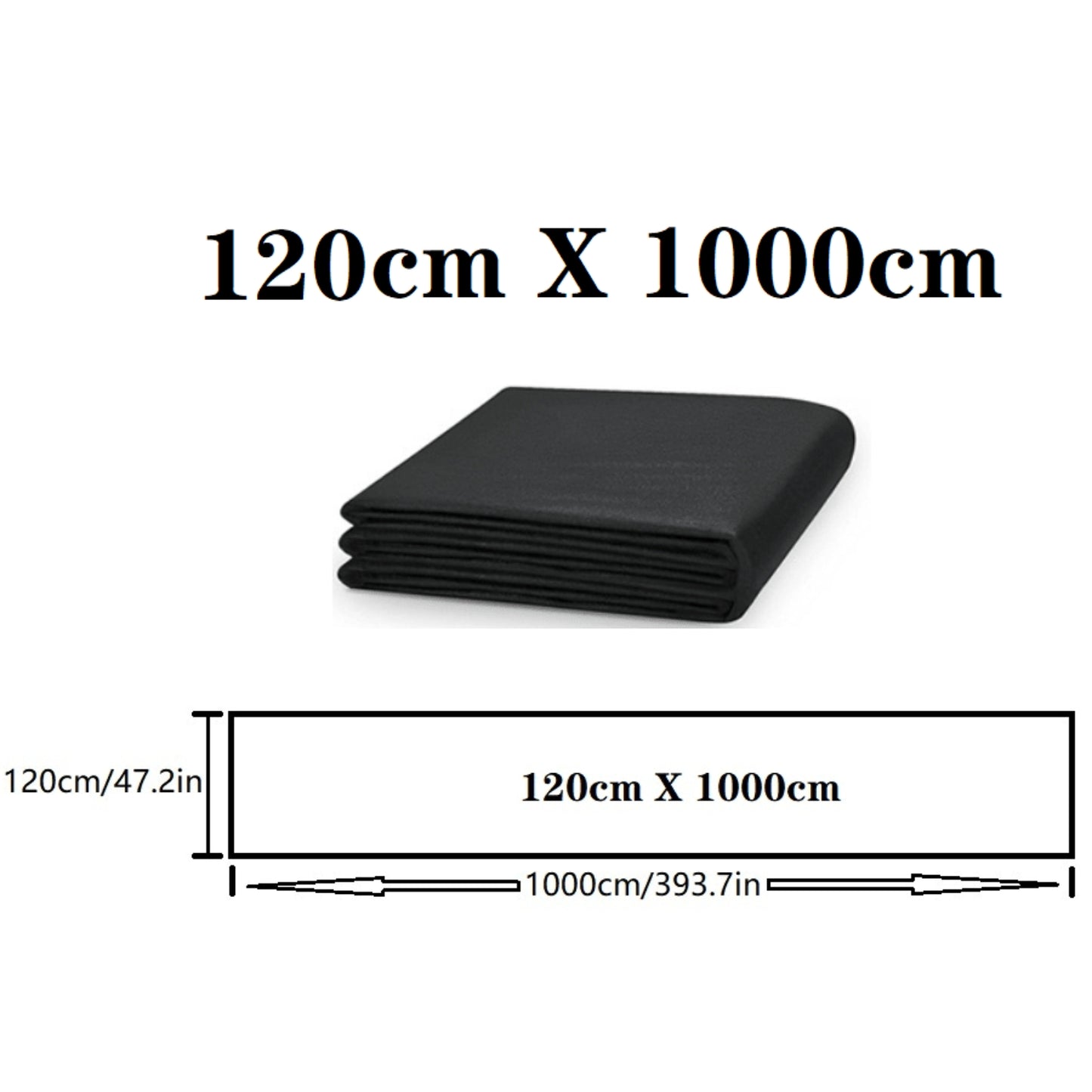 Heavy-Duty Black Landscape Fabric Barrier Soil Separator For Gardens & Yards