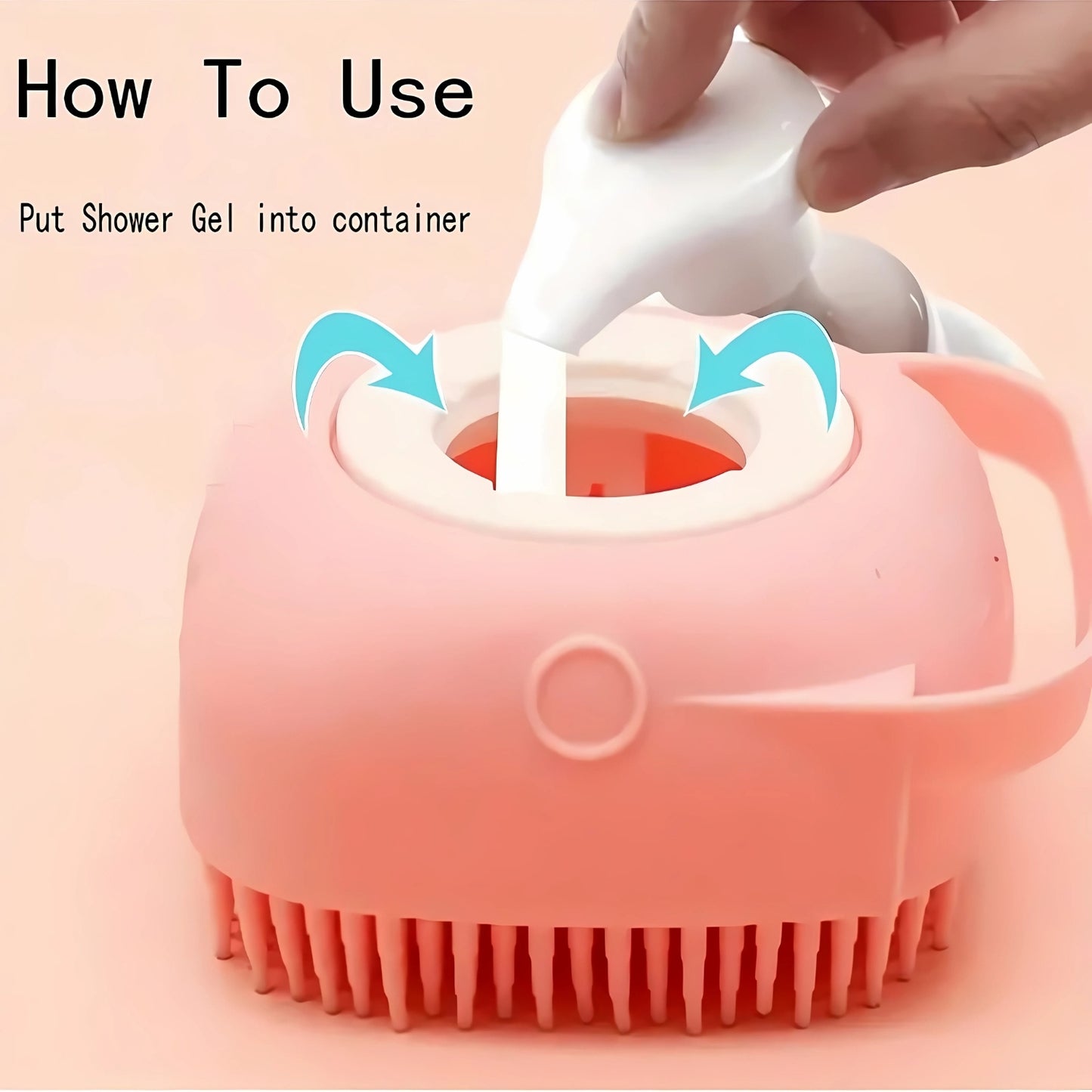 Silicone Pet Bath Built-In Soap Brush