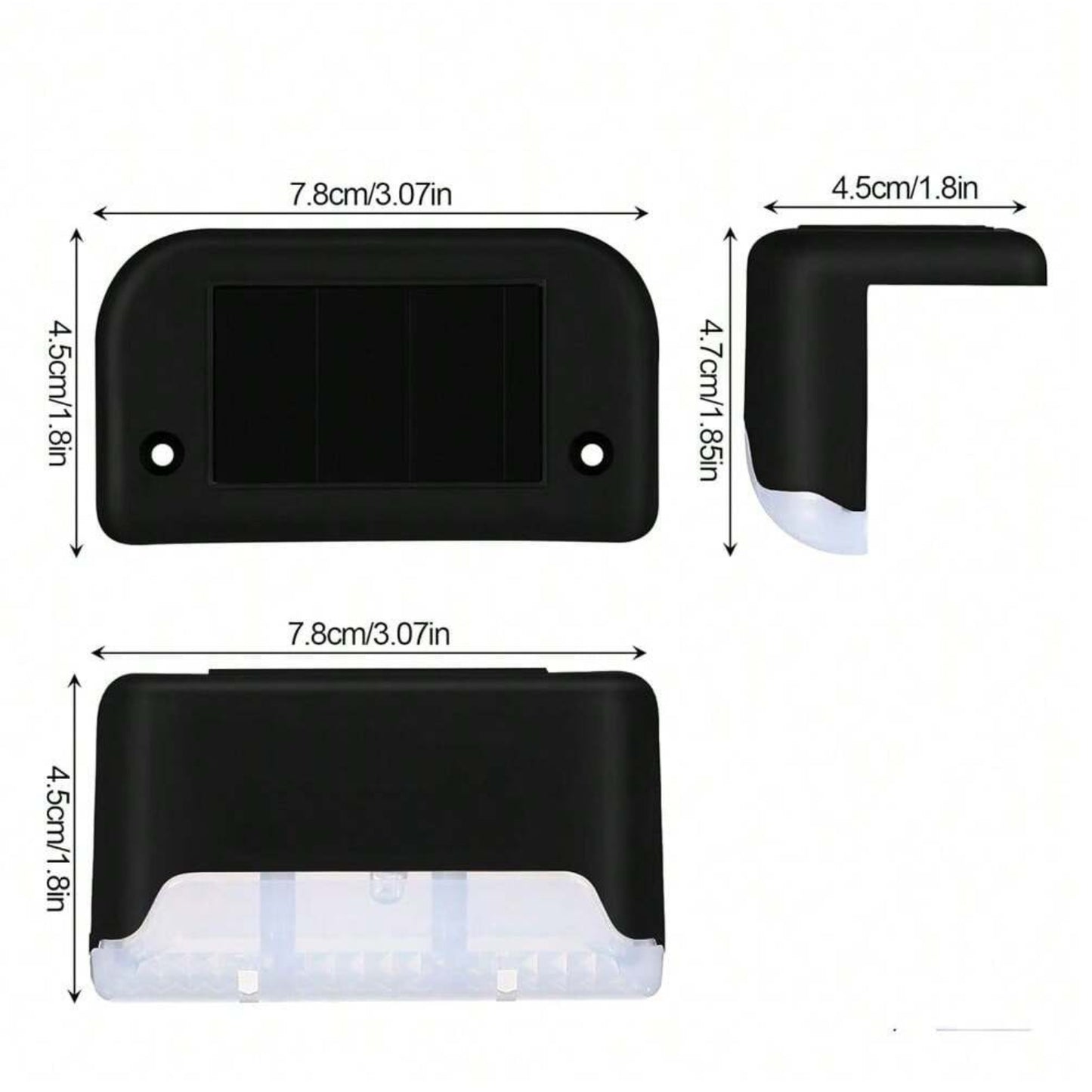 4pcs Outdoor Waterproof Solar Step Fence Light Suitable For Staircase