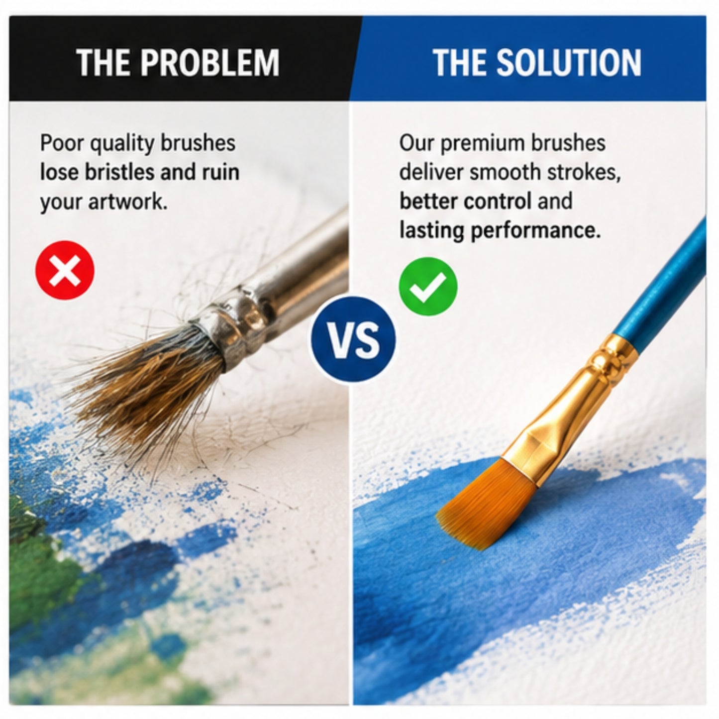 Professional Artist Paint Brush Set – 10 Piece