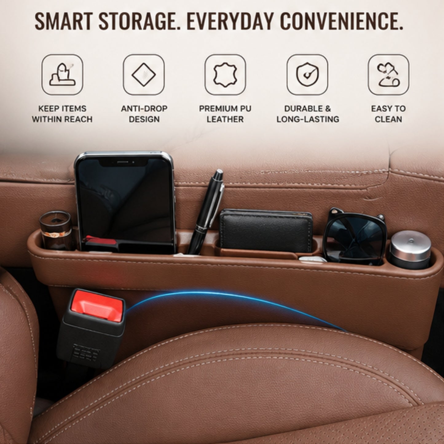 Premium Car Seat Gap Filler Organizer Set (2PCS)