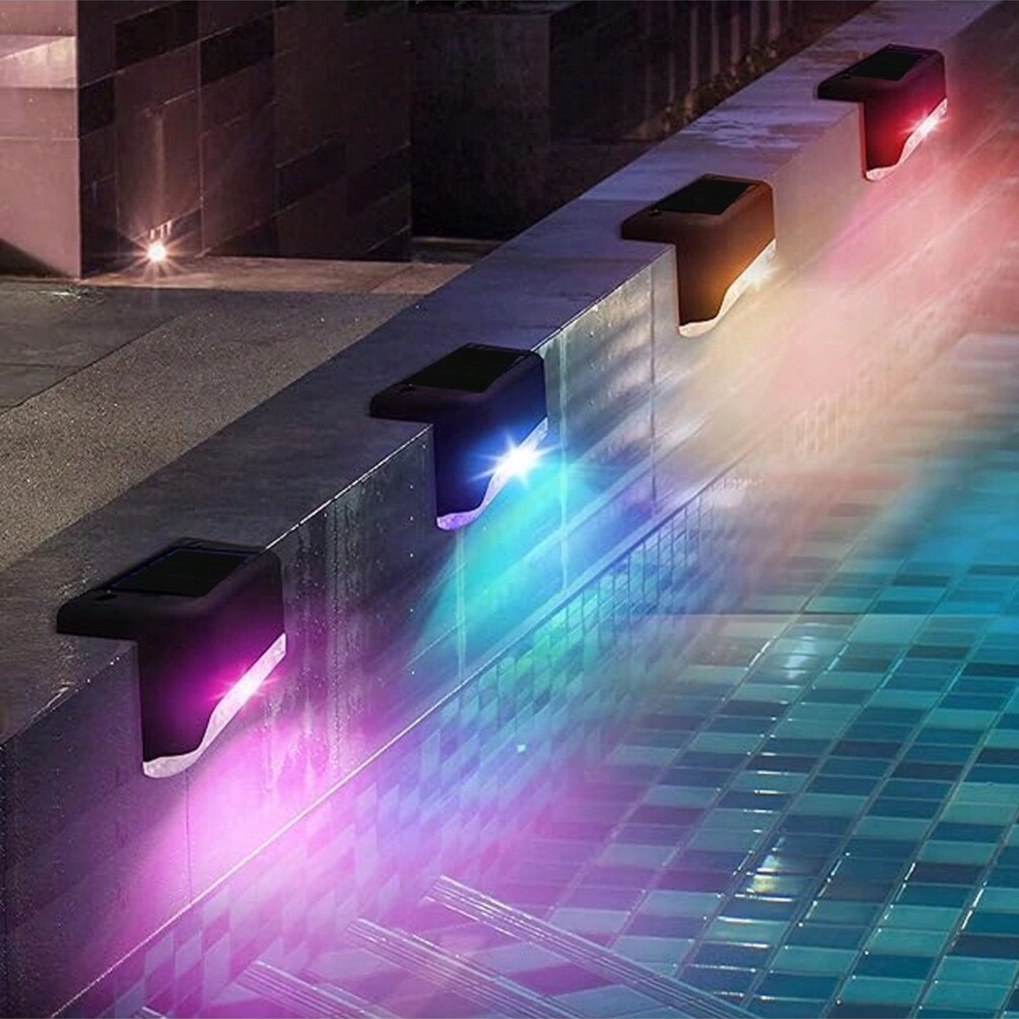 4pcs Outdoor Waterproof Solar Step Fence Light Suitable For Staircase