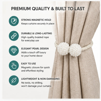 Pearl Magnetic Curtain Tiebacks (Set of 2)