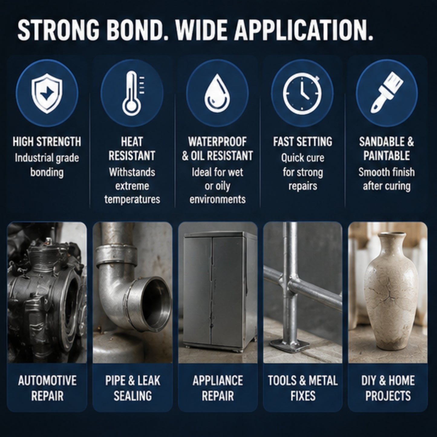 High Strength Metal Repair Adhesive Sealant Glue