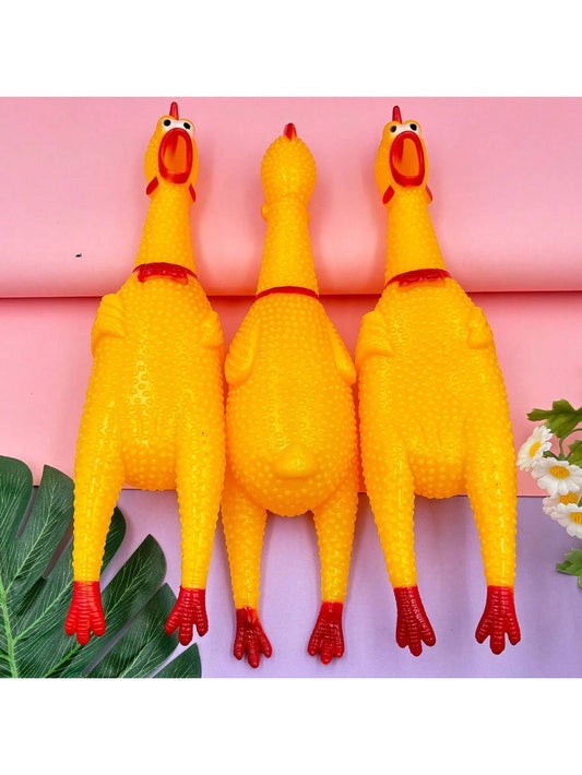 3pcs Pet Squeaky Chicken Screaming Toys