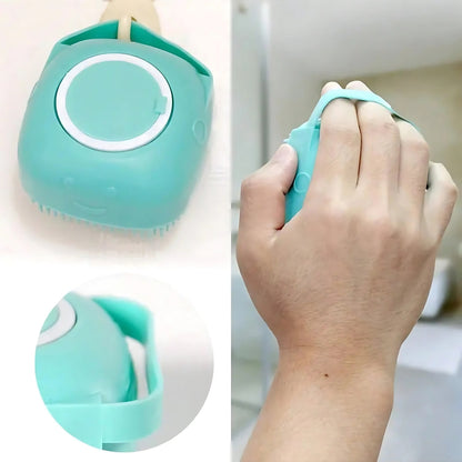 Silicone Pet Bath Built-In Soap Brush