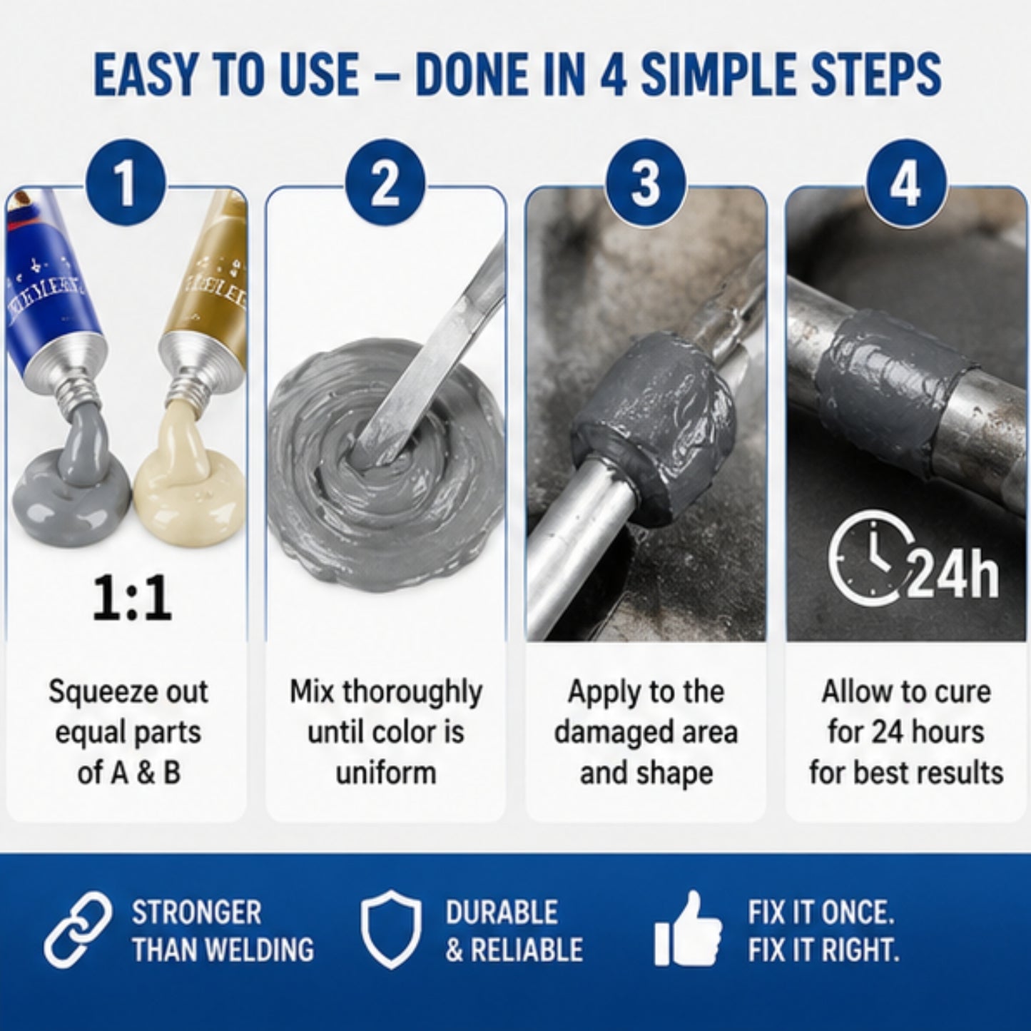High Strength Metal Repair Adhesive Sealant Glue