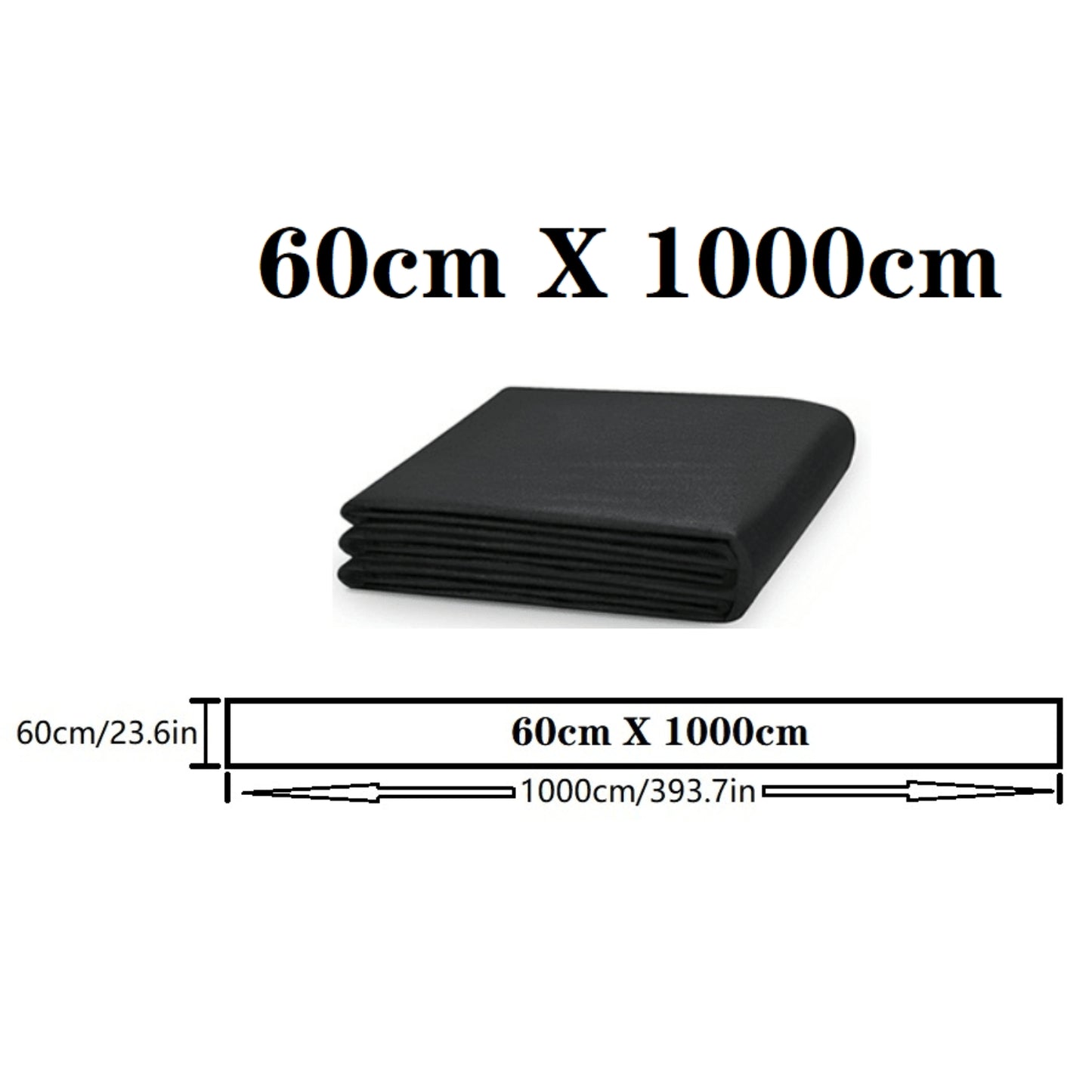 Heavy-Duty Black Landscape Fabric Barrier Soil Separator For Gardens & Yards