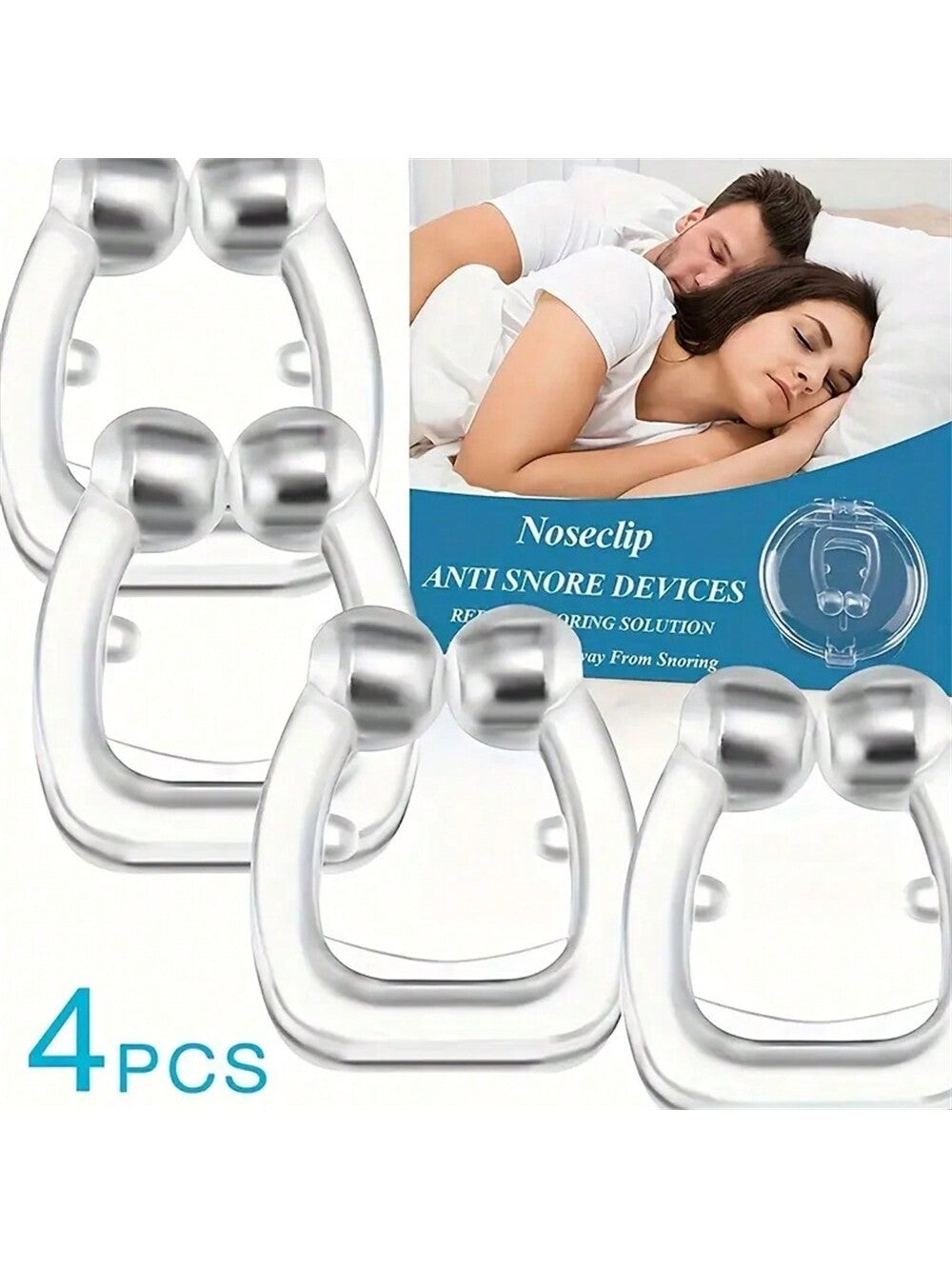 4pcs Silicone Magnetic Anti Snoring Nose Clip
