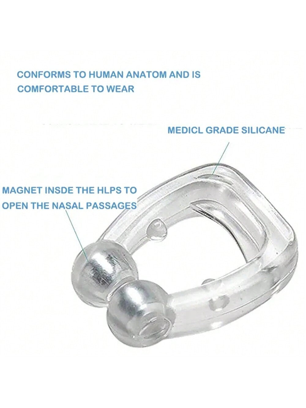 4pcs Silicone Magnetic Anti Snoring Nose Clip