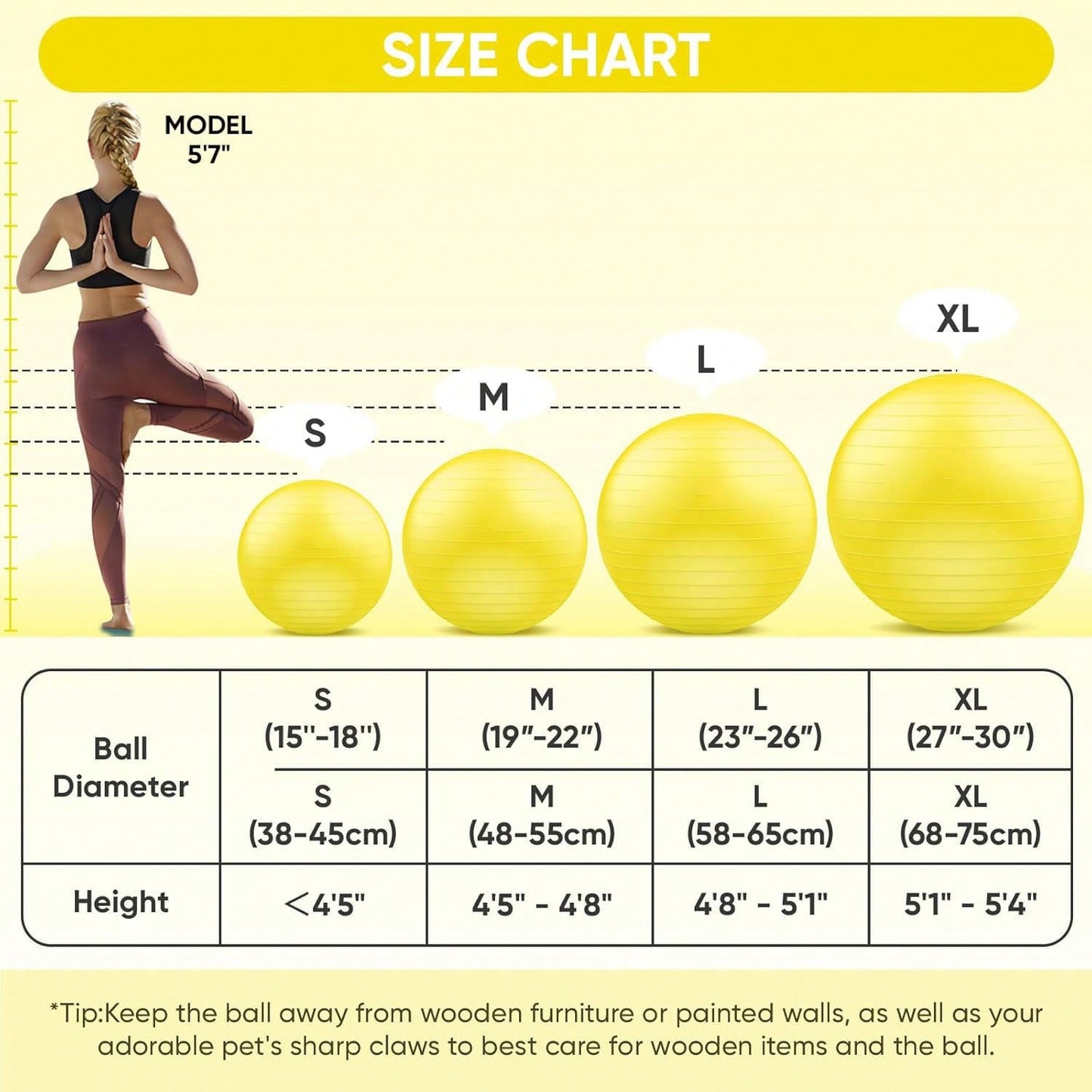 Anti-Burst Yoga  Fitness Balls For Pregnancy, Physical Therapy, Balance, Stability Home Gym