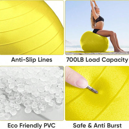 Anti-Burst Yoga  Fitness Balls For Pregnancy, Physical Therapy, Balance, Stability Home Gym