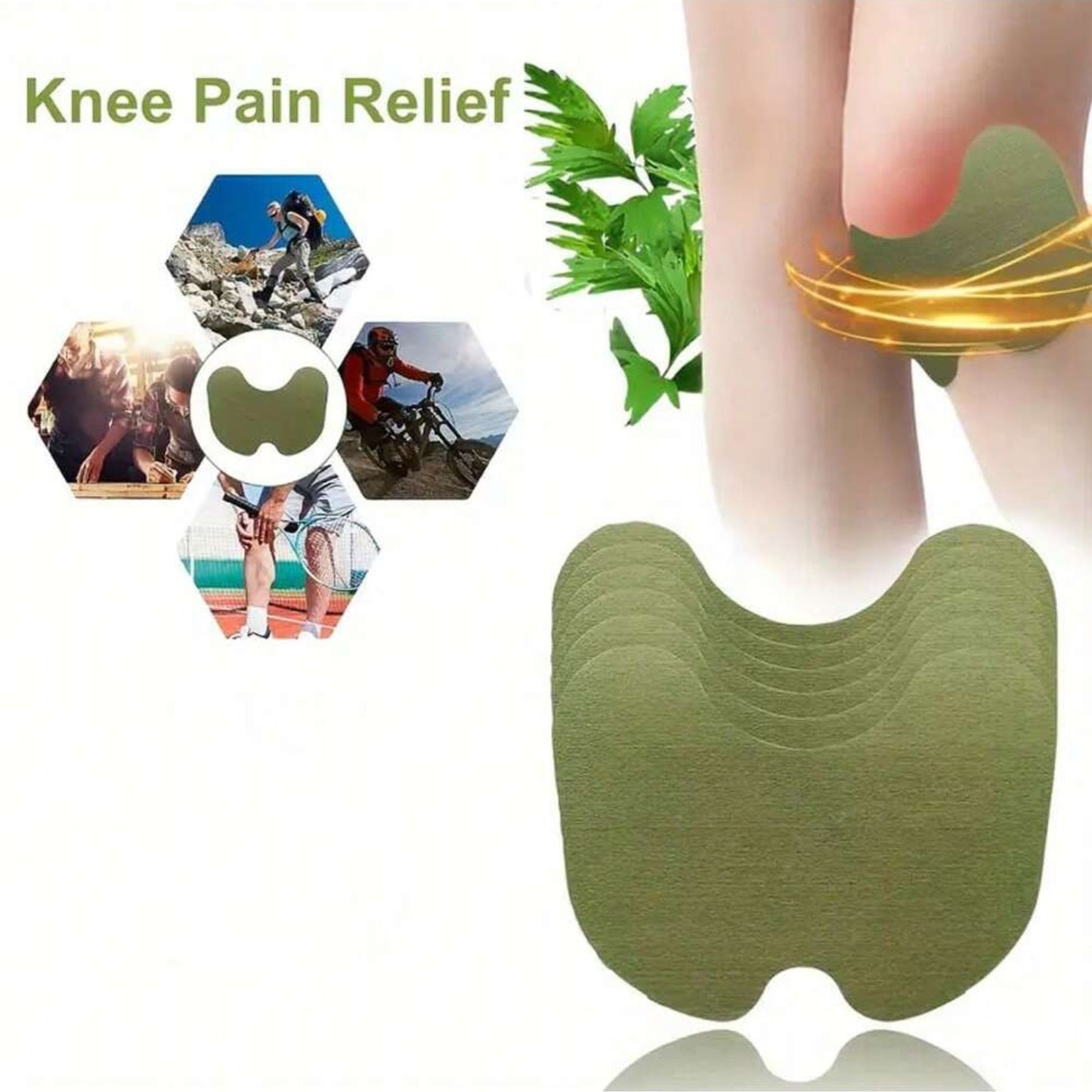 60pcs Knee Patch With Mugwort Plant Extract Daily Care Relief Patchs