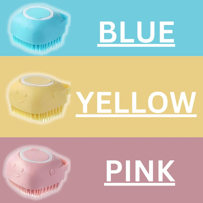 Silicone Pet Bath Built-In Soap Brush