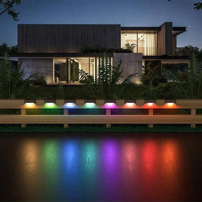 4pcs Outdoor Waterproof Solar Step Fence Light Suitable For Staircase