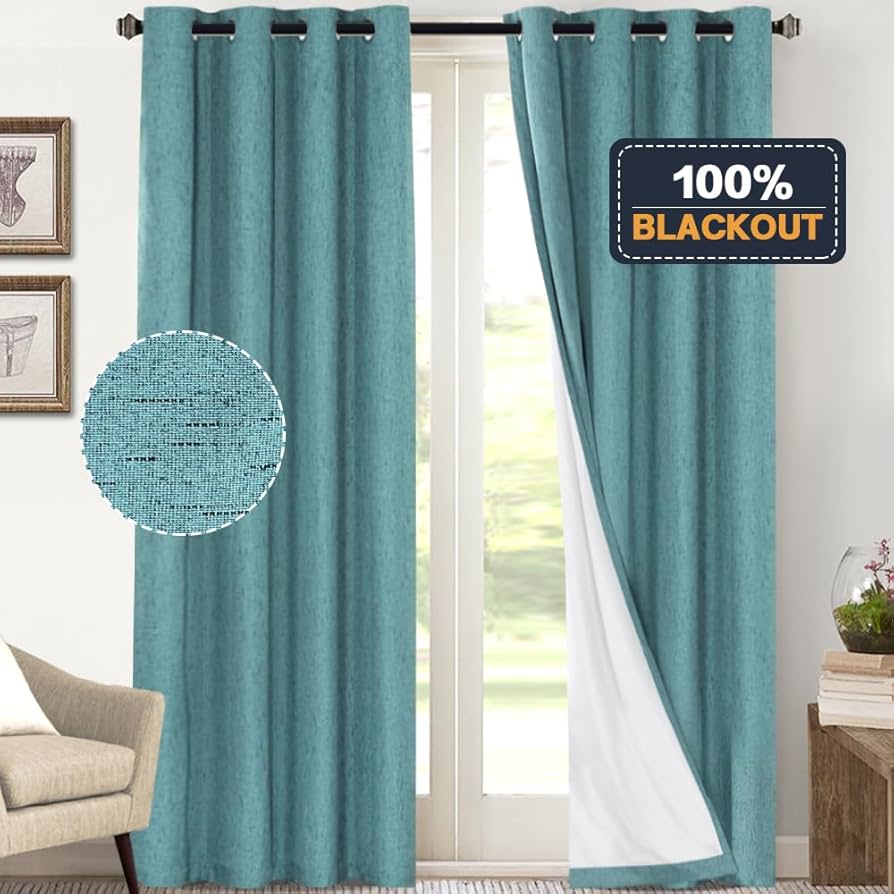 Blackout Curtain Panel For Living Room Top Ring Noise Reducing Thermal Insulated Curtain