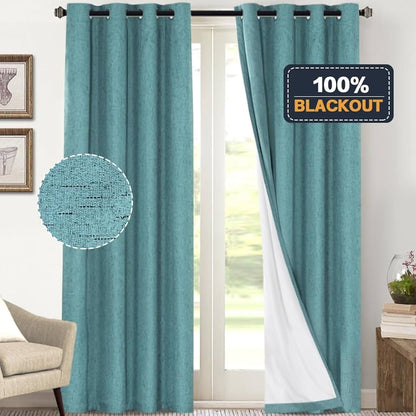 Blackout Curtain Panel For Living Room Top Ring Noise Reducing Thermal Insulated Curtain