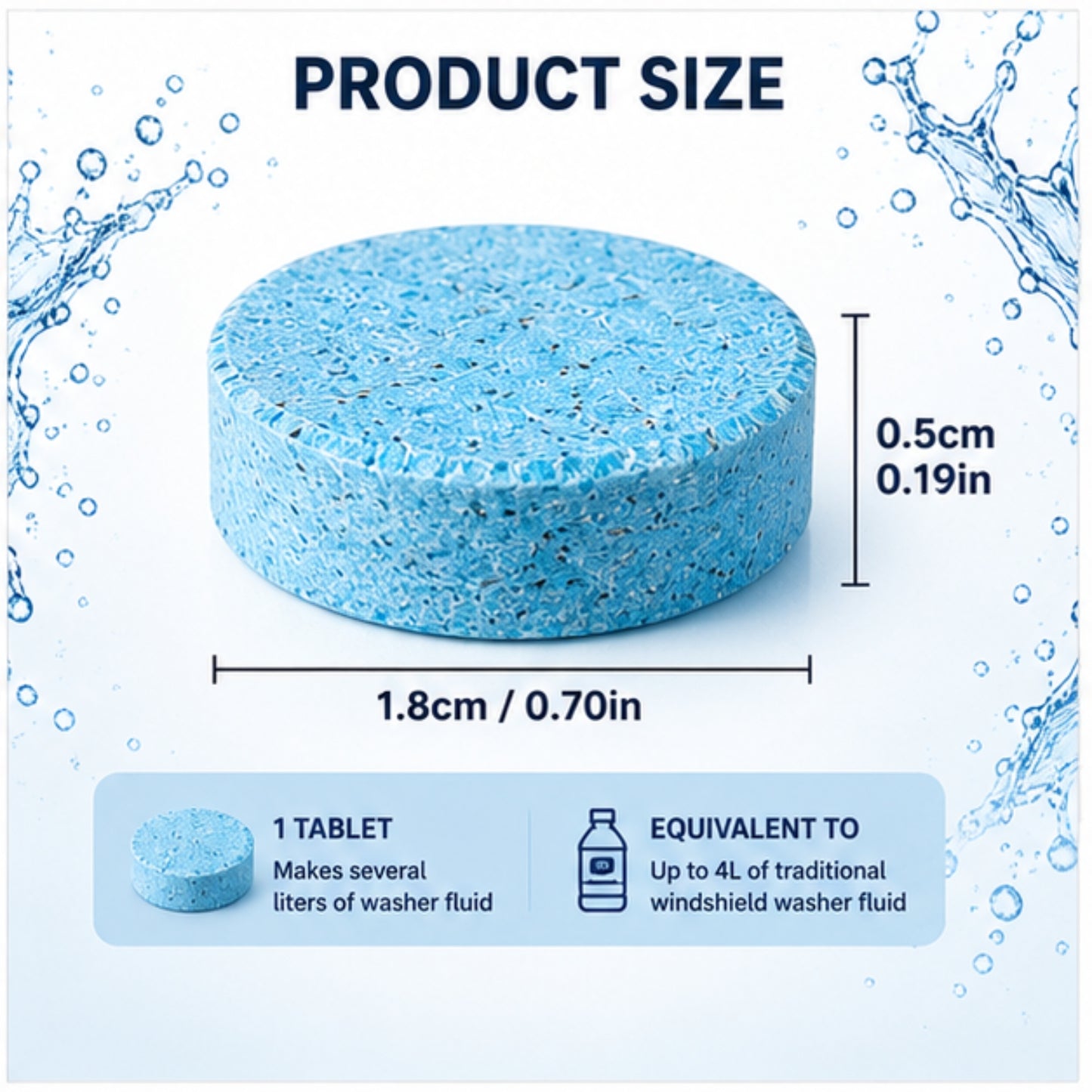 100PCS CrystalClear Windshield Washer Tablets