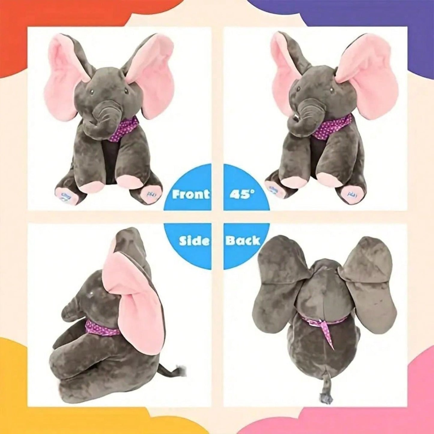 Hide And Seek Singing Elephant Plush Doll Toy