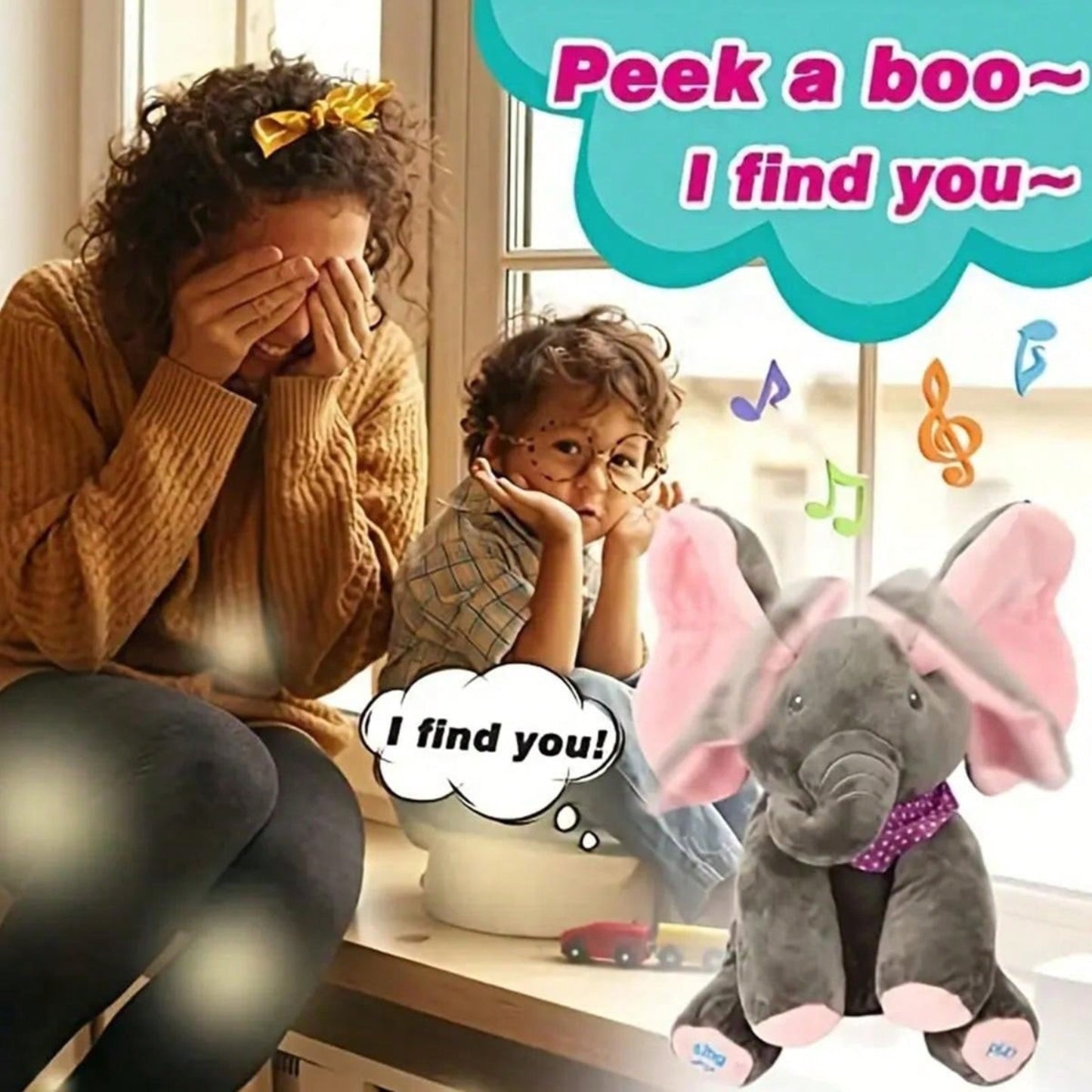 Hide And Seek Singing Elephant Plush Doll Toy
