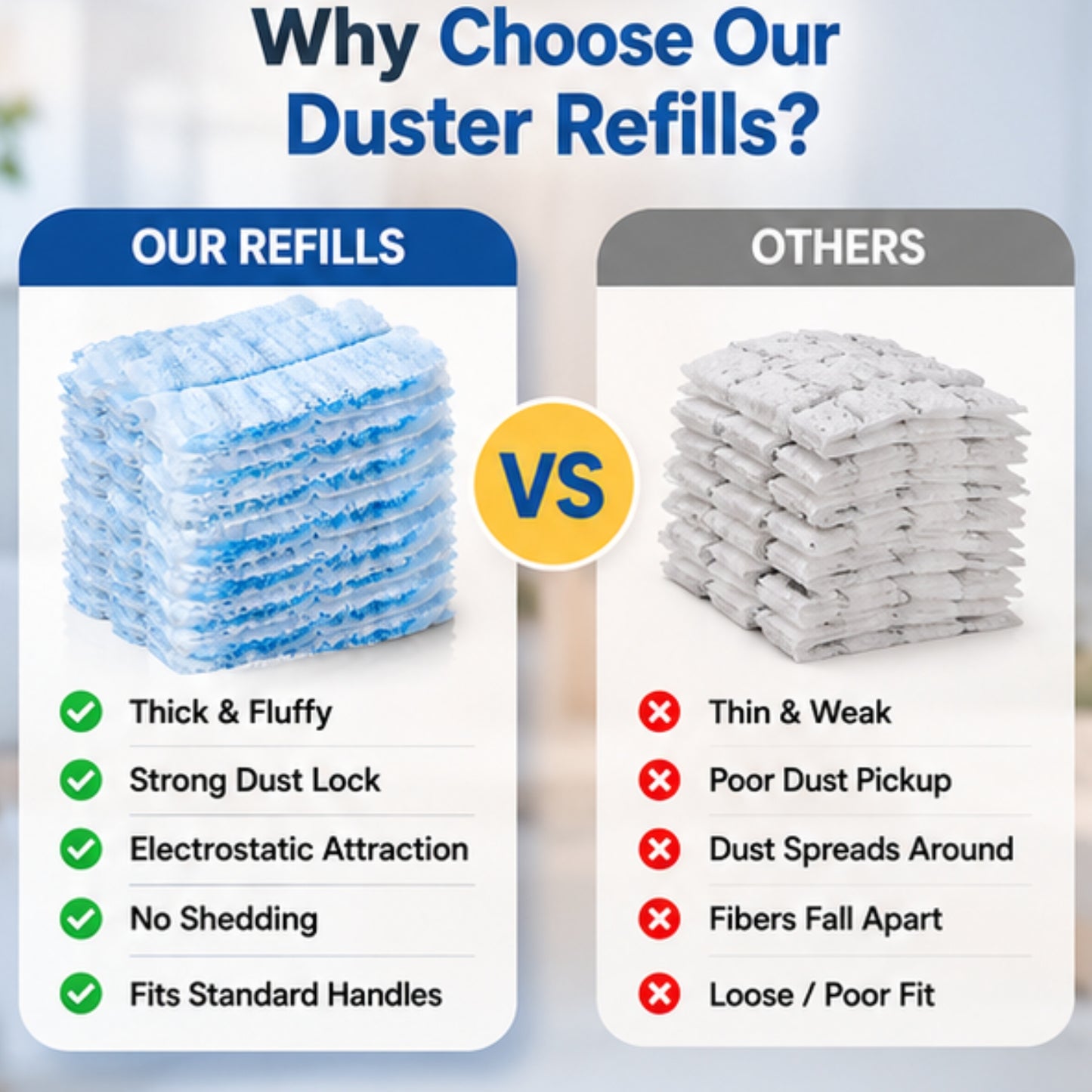 10-Pack Dust Collector Refills (Swiffer Compatible)