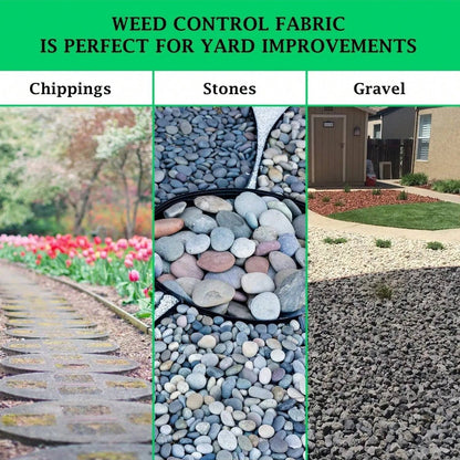 Heavy-Duty Black Landscape Fabric Barrier Soil Separator For Gardens & Yards