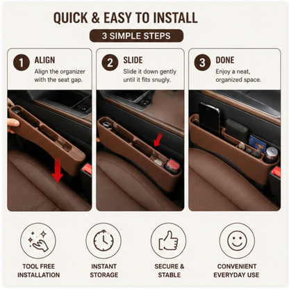 Premium Car Seat Gap Filler Organizer Set (2PCS)
