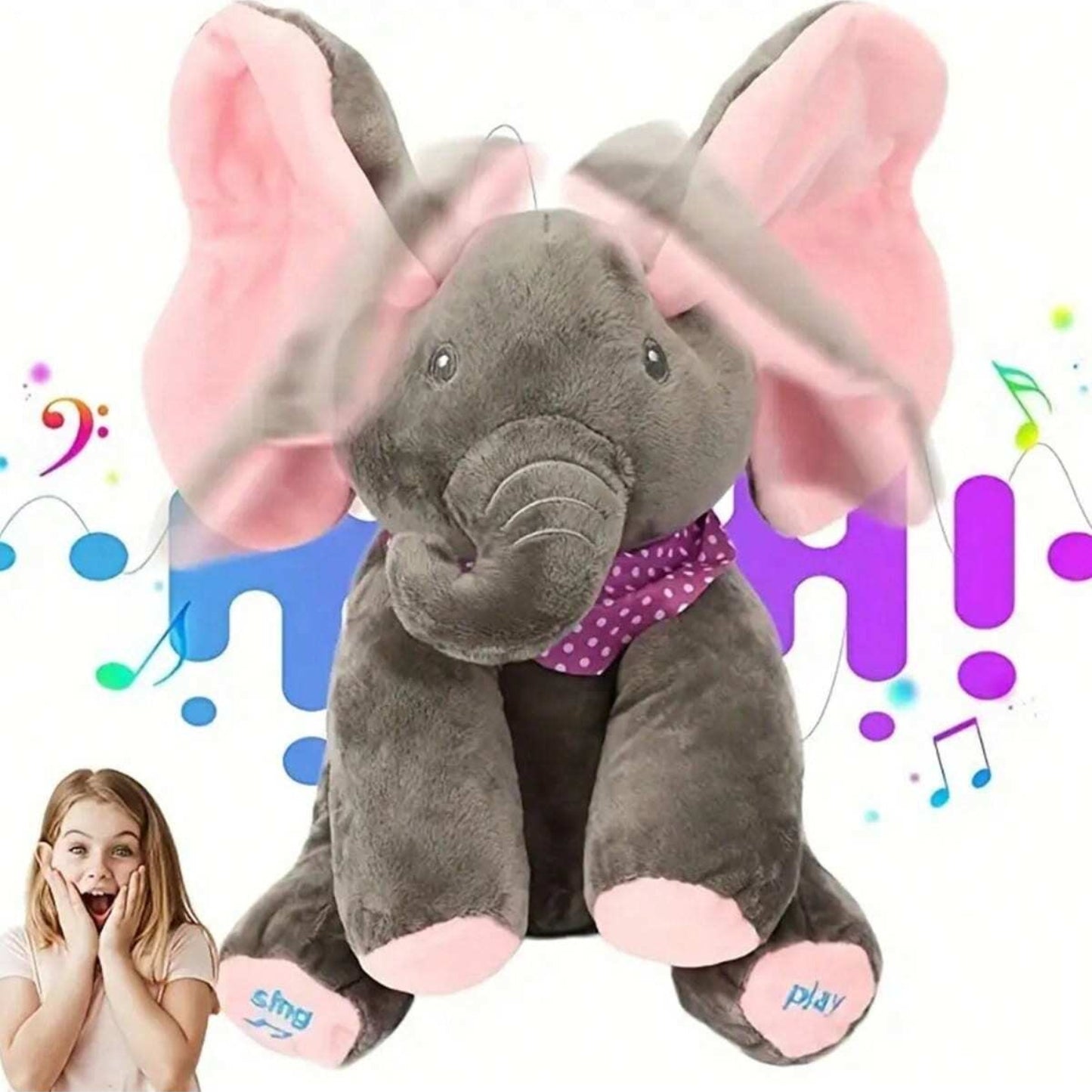 Hide And Seek Singing Elephant Plush Doll Toy