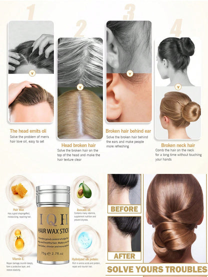 4 Pcs Hair Wax Stick Styling Comb Kit