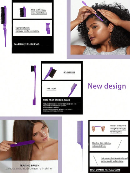 4 Pcs Hair Wax Stick Styling Comb Kit