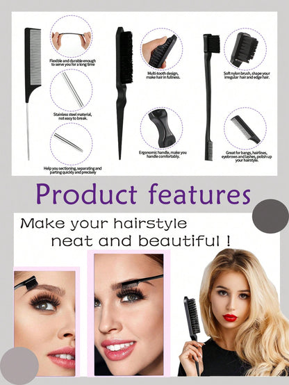 4 Pcs Hair Wax Stick Styling Comb Kit