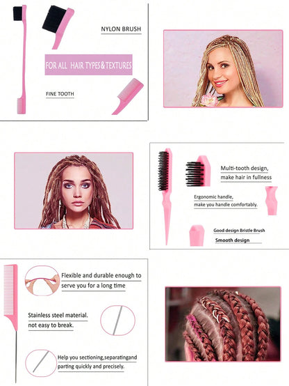 4 Pcs Hair Wax Stick Styling Comb Kit